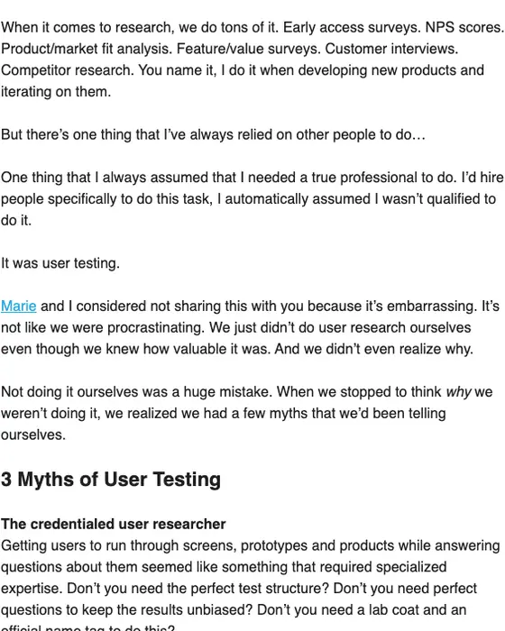 Product Habits newsletter email