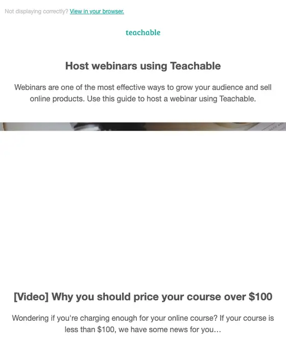 Teachable Newsletter newsletter email