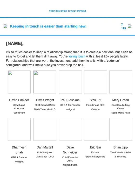 Nudge account notice email