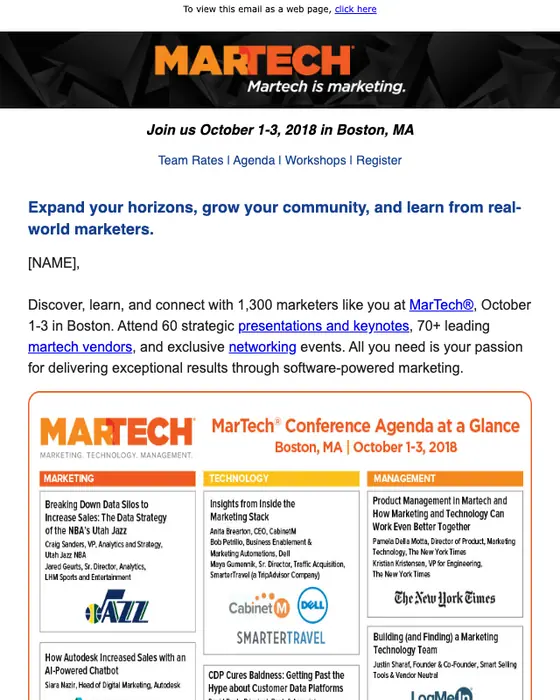 MarTech Conference email