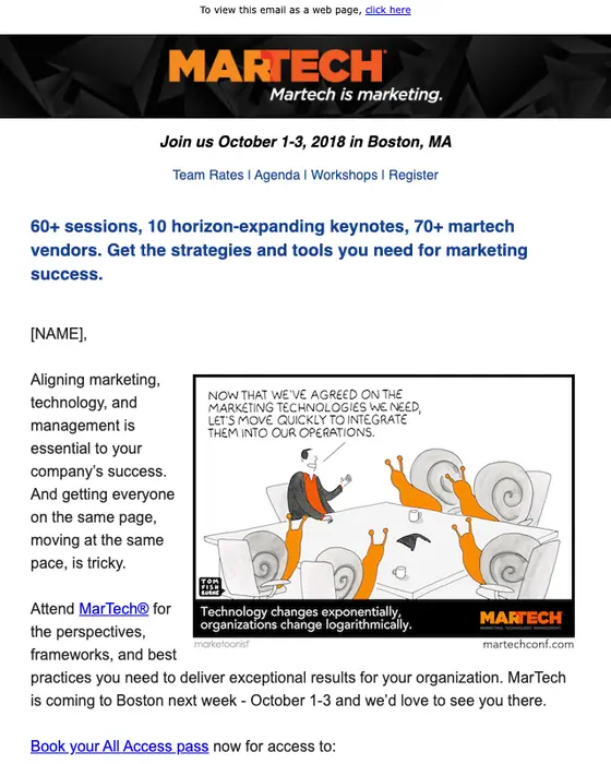 MarTech Conference event invite email