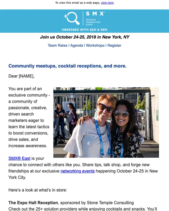 SMX East event invite email