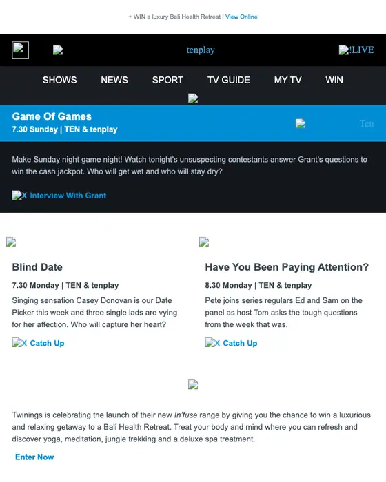 tenplay newsletter email
