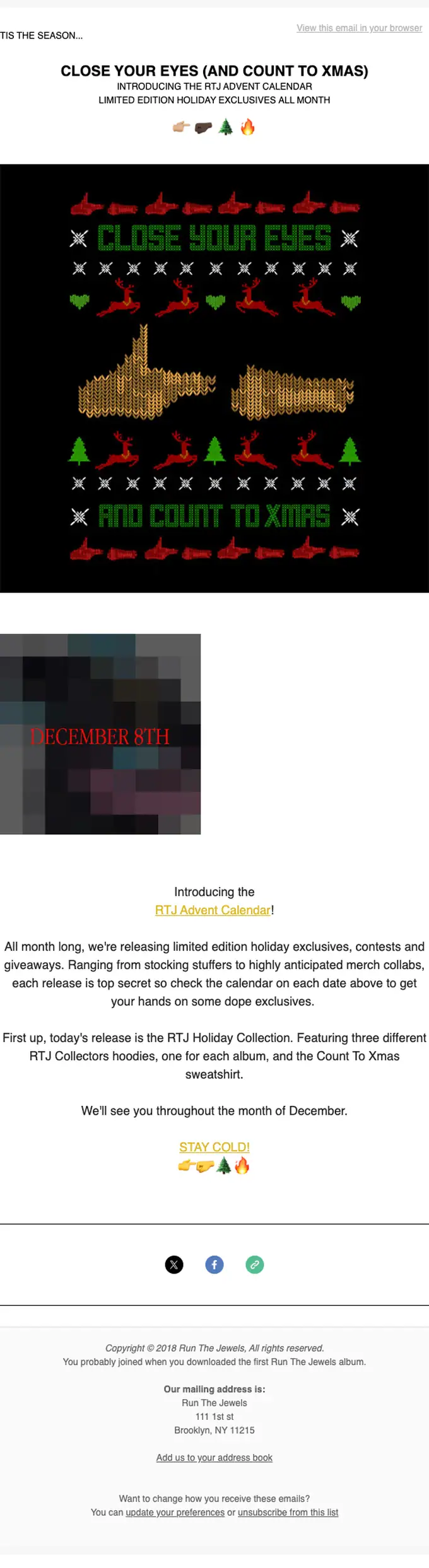 Run The Jewels promotional email, full length