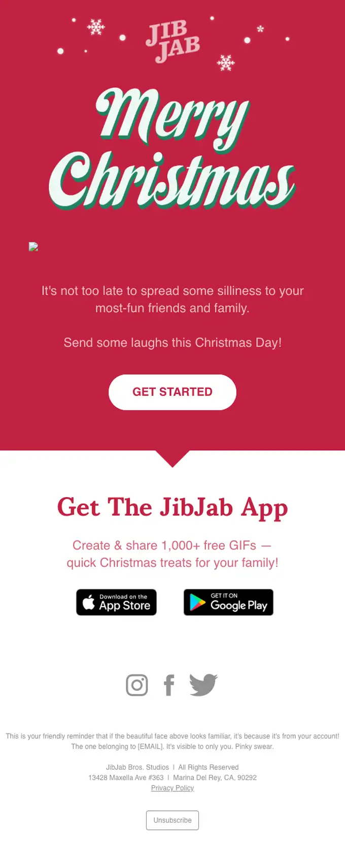 JibJab seasonal email, full length