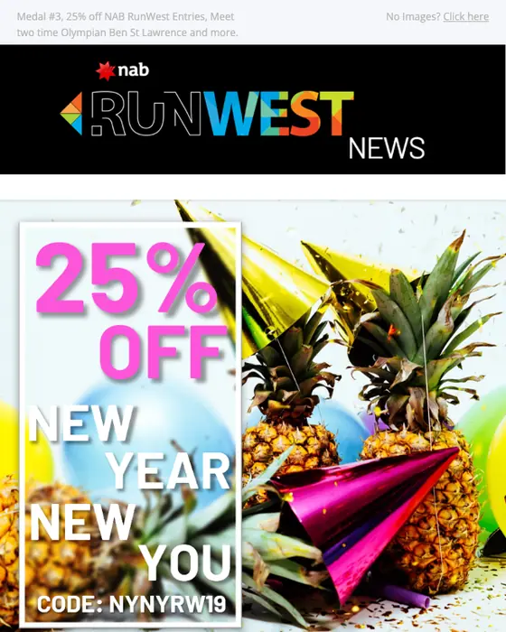 RunWest promotional email