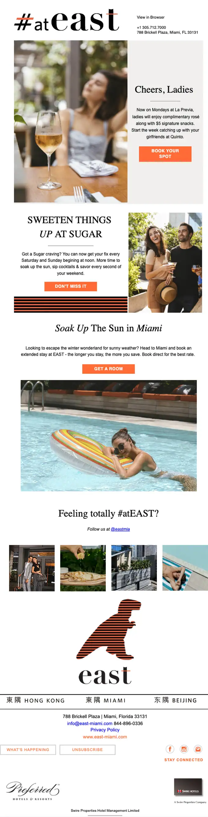 EAST, Miami promotional email, full length