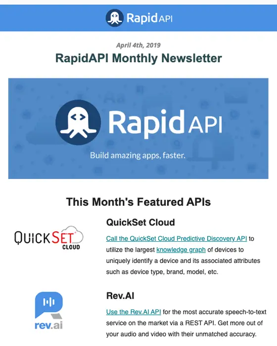 RapidAPI email