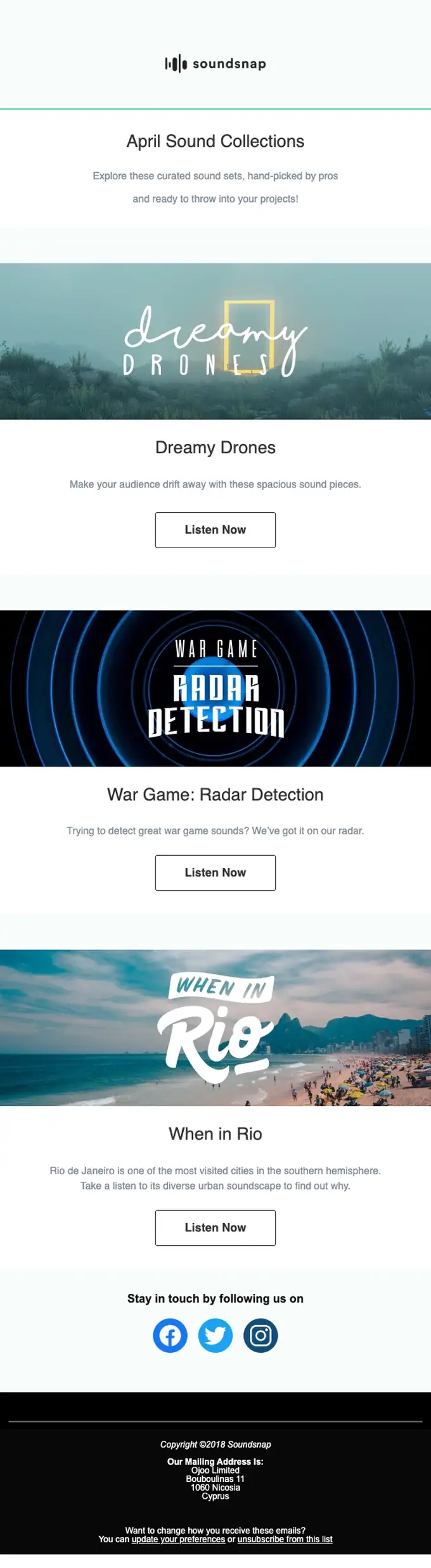 Soundsnap product launch email, full length