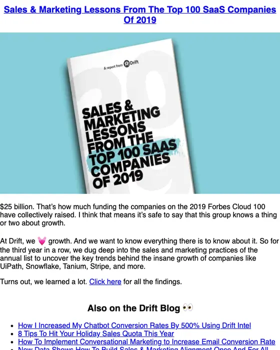 Drift newsletter email