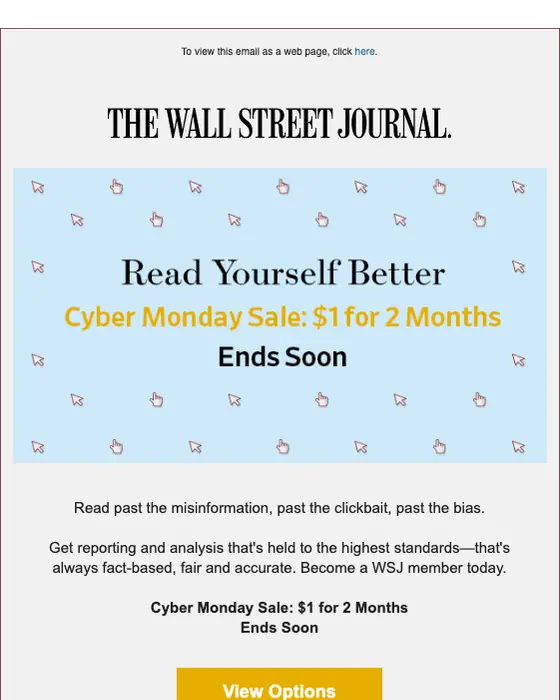 The Wall Street Journal Cyber Monday email