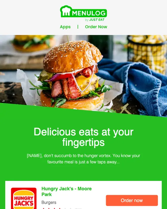 Menulog email