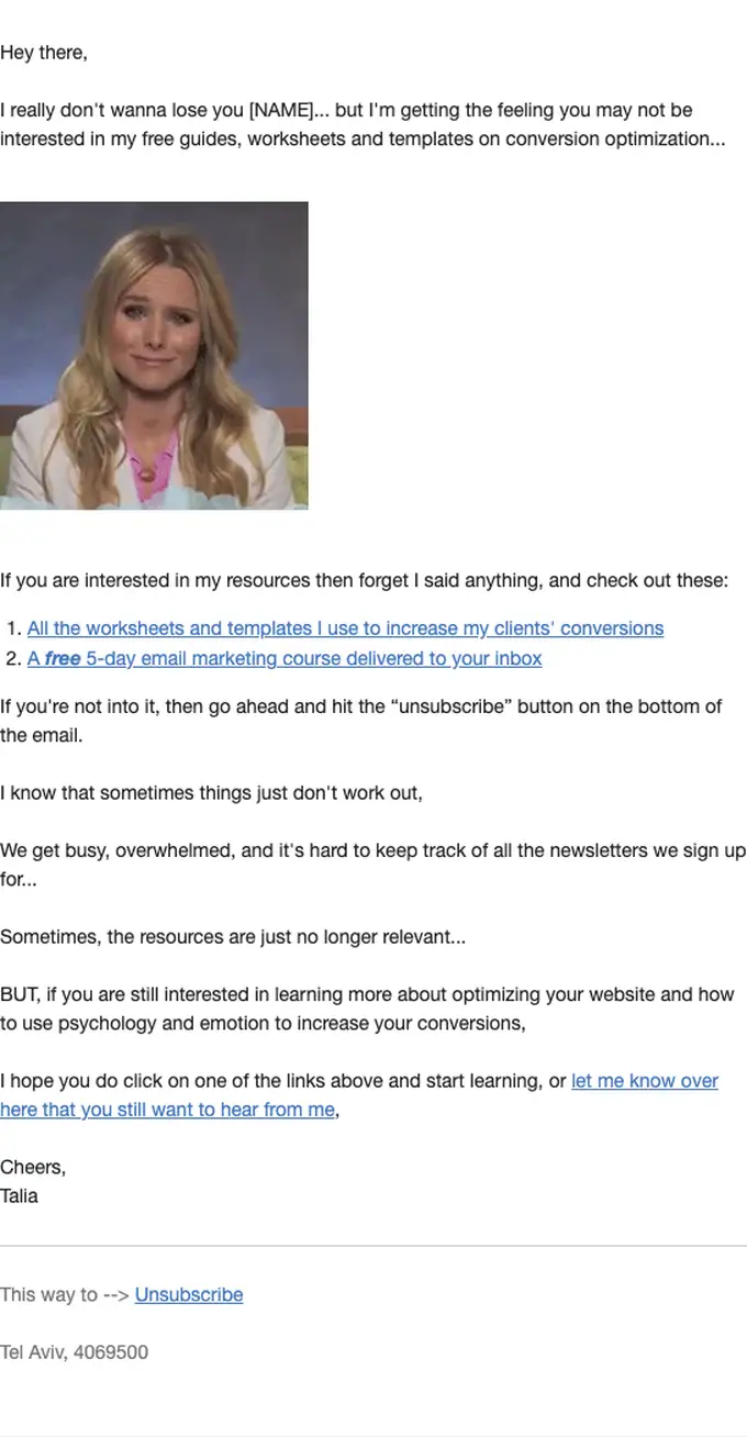GetUplift re engagement email, full length