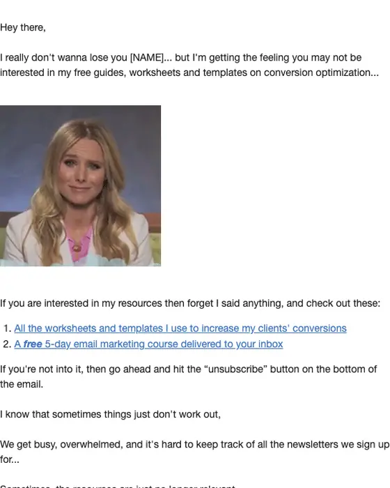 GetUplift re engagement email: Should I unsubscribe you?