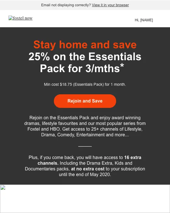 Foxtel Now email