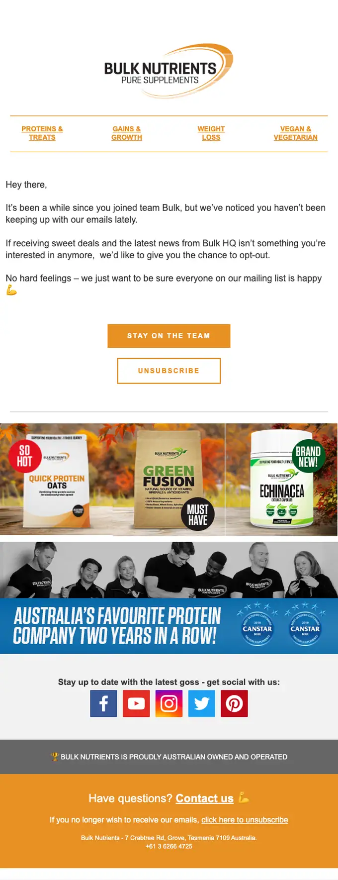 Bulk Nutrients re engagement email, full length