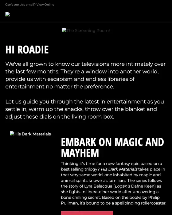 Roadshow newsletter email