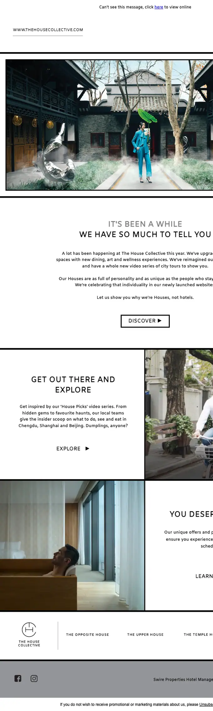 The House Collective re engagement email, full length