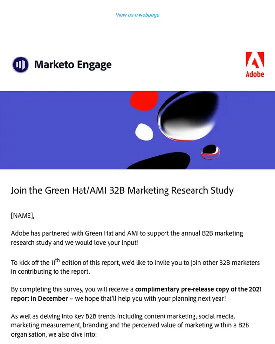 Adobe - Marketo Engage email