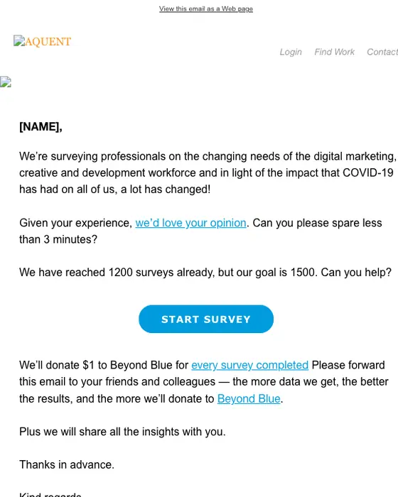 Aquent survey email