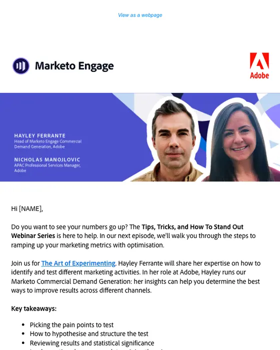 Adobe - Marketo Engage email