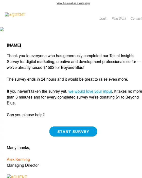 Aquent thank you email