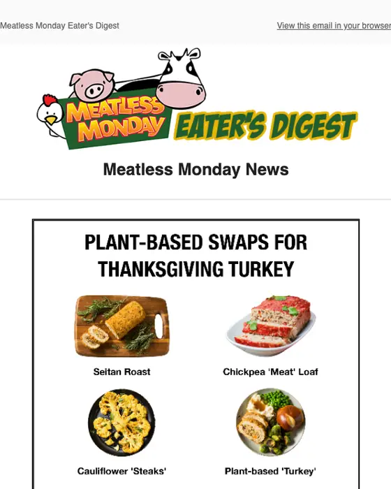 Meatless Monday seasonal email