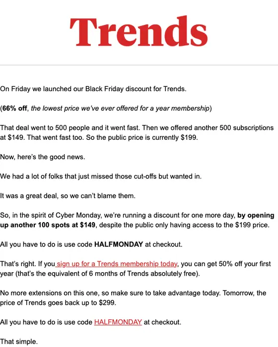 The Hustle promotional email