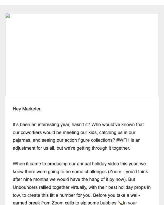 Unbounce email