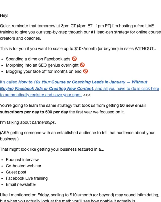 Growth Tools event invite email