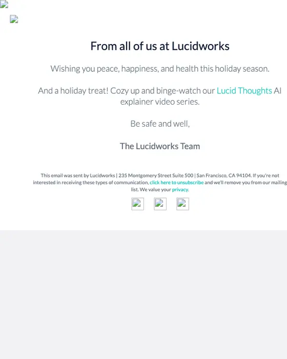 Lucidworks seasonal email