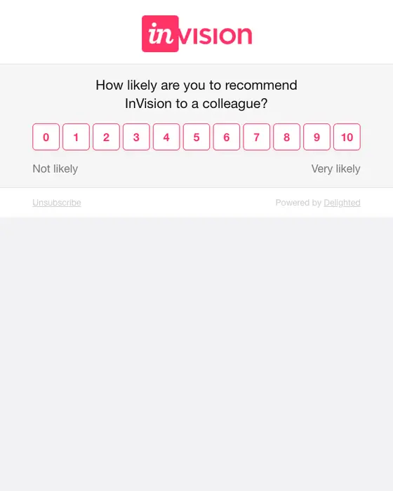 InVision survey email