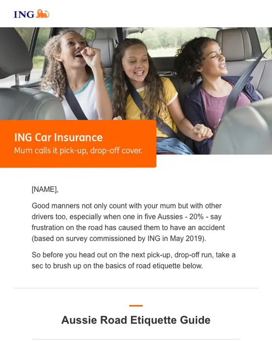 ING Australia promotional email