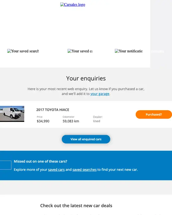 carsales.com.au newsletter email