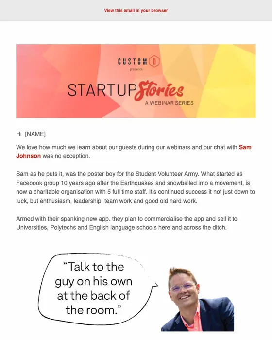 Custom D newsletter email