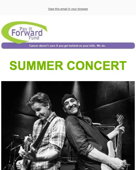 Pay It Forward Fund newsletter email
