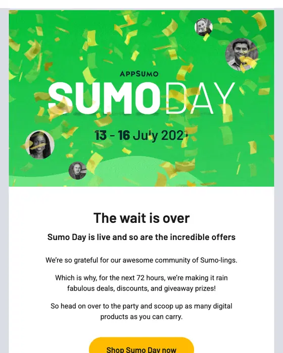 AppSumo promotional email