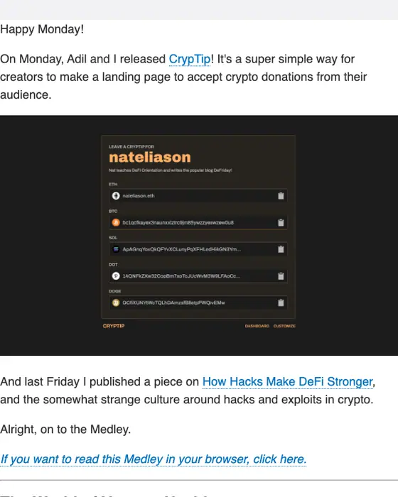 Nat Eliason newsletter email