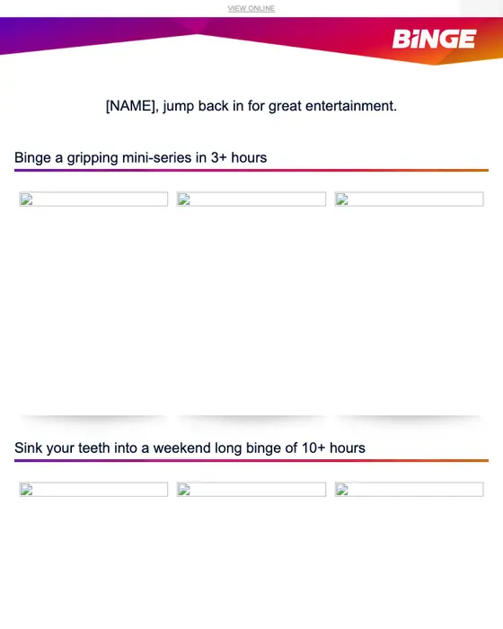 Binge email