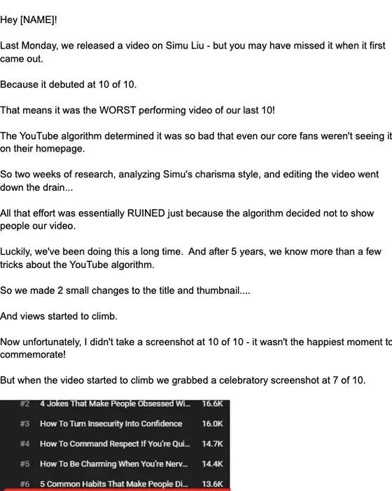 Charisma On Command promotional email