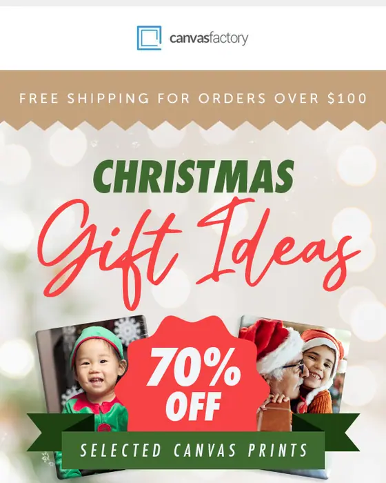 Canvas Factory seasonal email