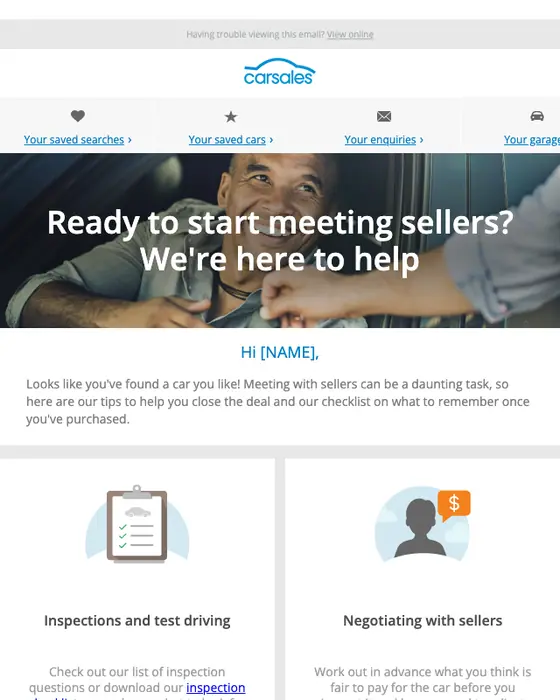 carsales re engagement email