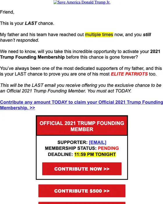 Donald Trump Jr. email