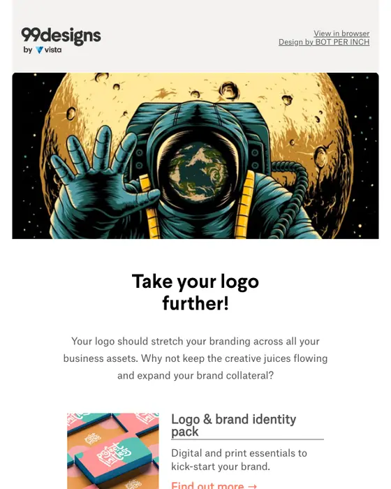 99designs by Vista promotional email