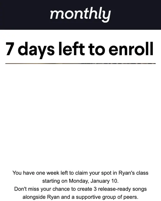 Monthly email