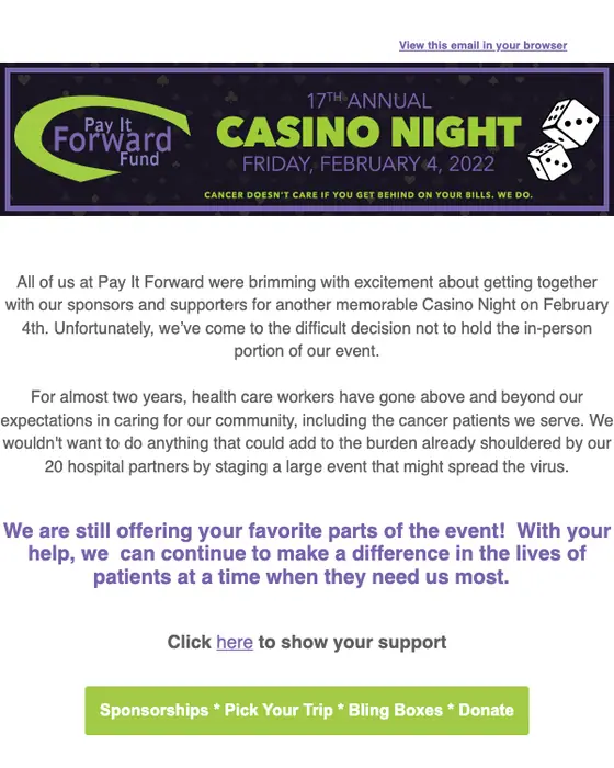 Pay It Forward email