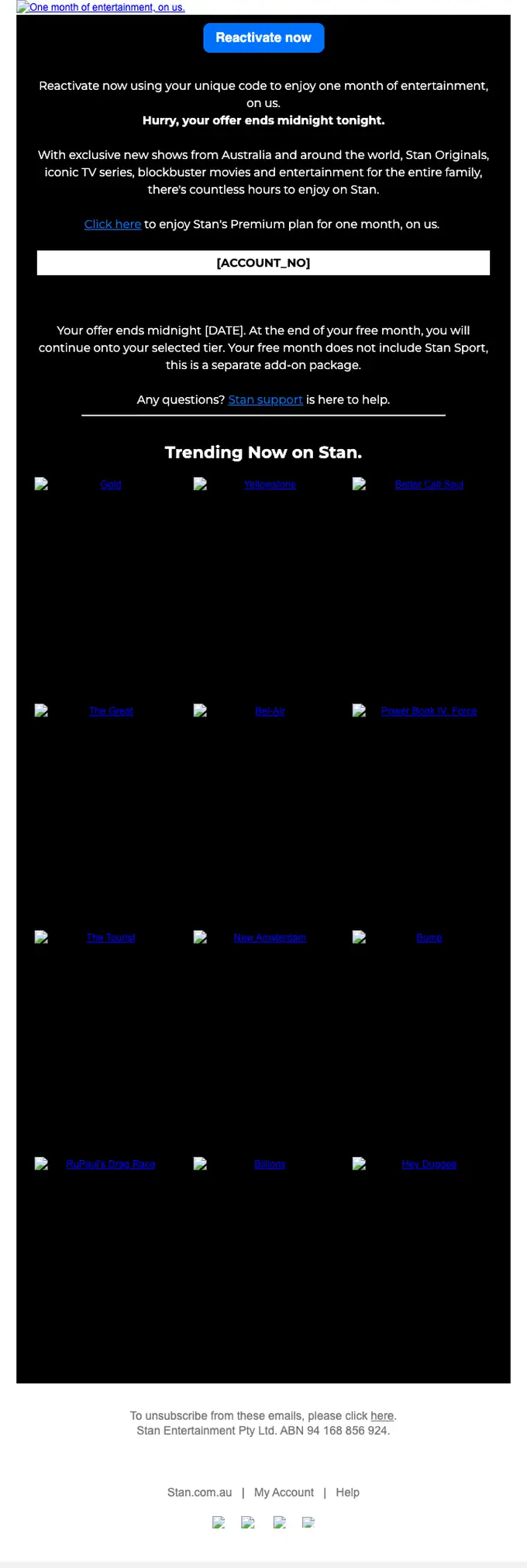 Stan re engagement email, full length