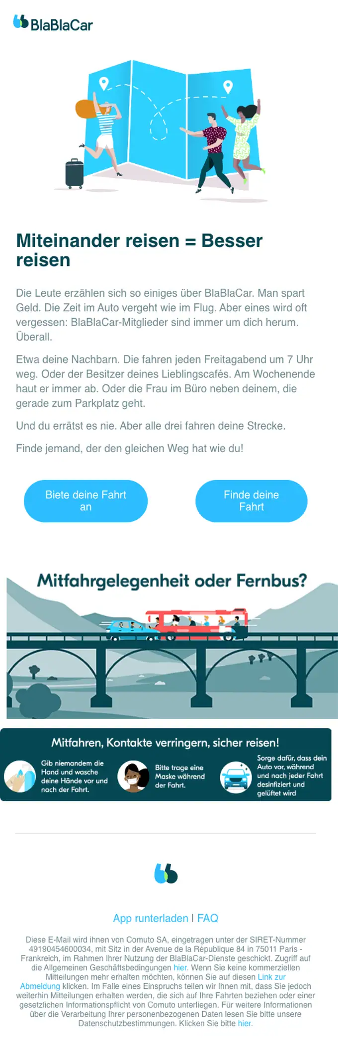 BlaBlaCar re engagement email, full length