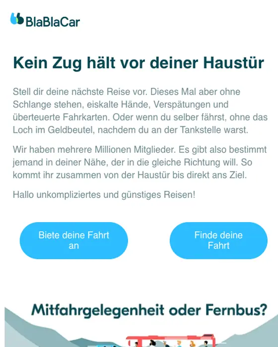 BlaBlaCar promotional email