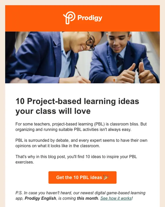 Prodigy Blog newsletter email
